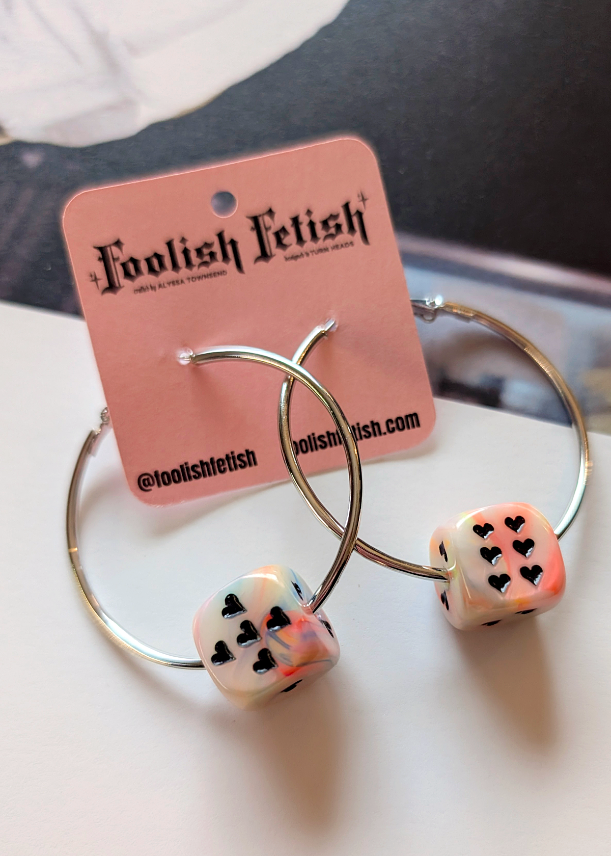 Love's a Gamble Dice Hoop Earrings <br> <i> We'll be back! </i>