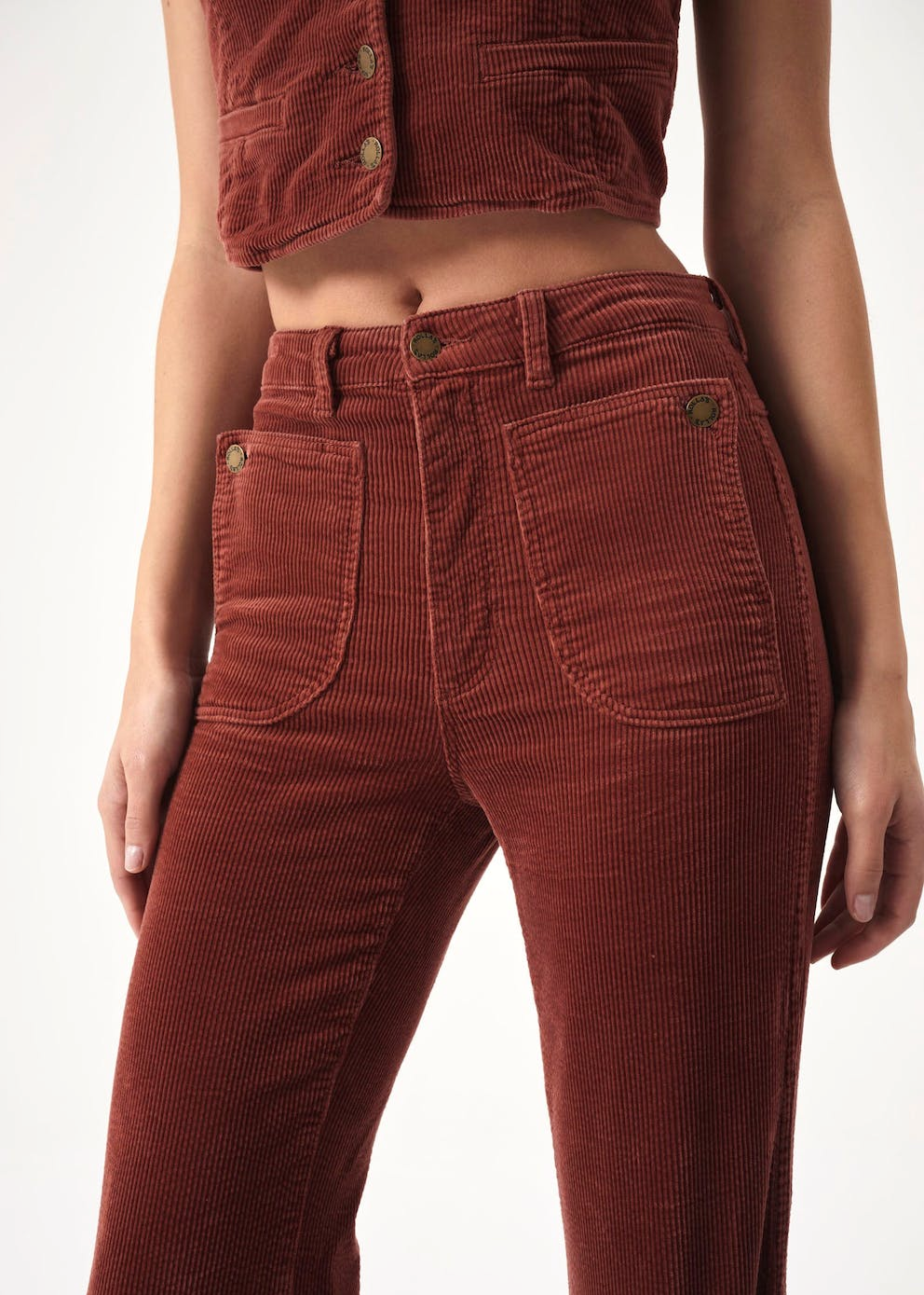Red High Waisted Stretch Jeggings With Thick Waist Band