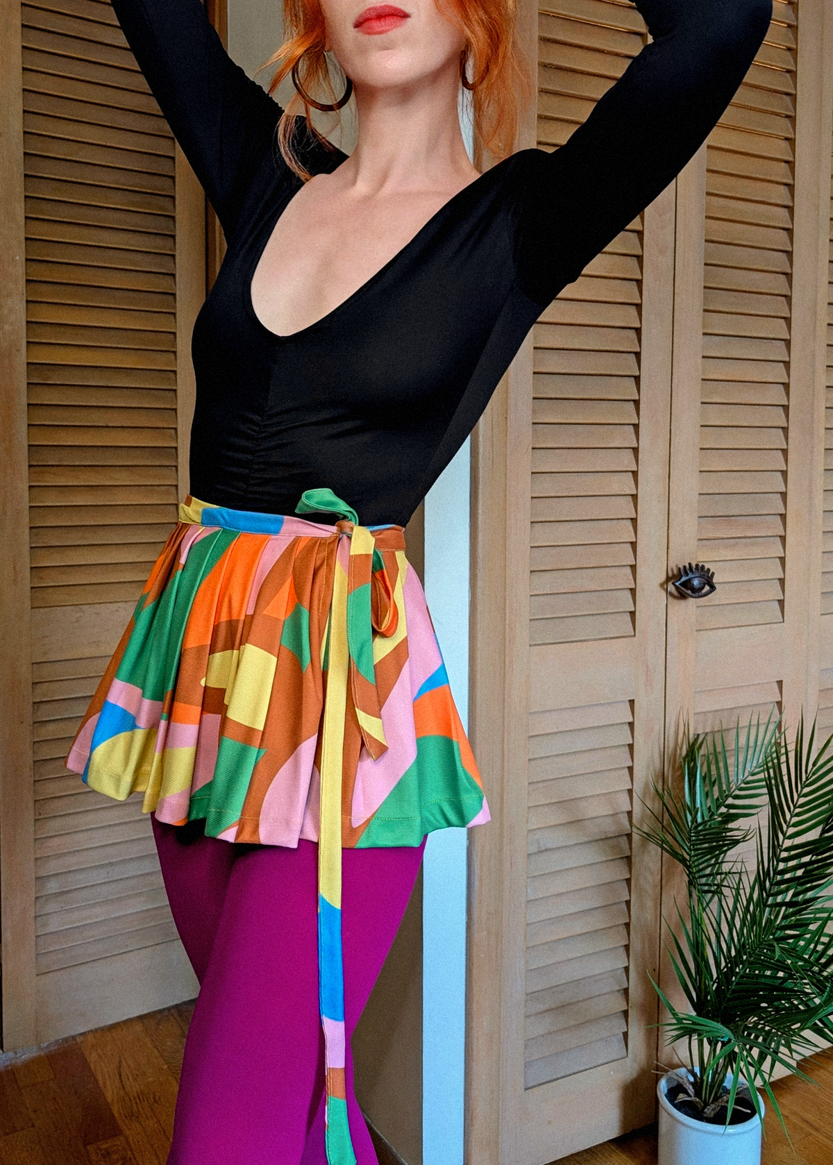 Hoops Rainbow Mini Belt Wrap Skirt