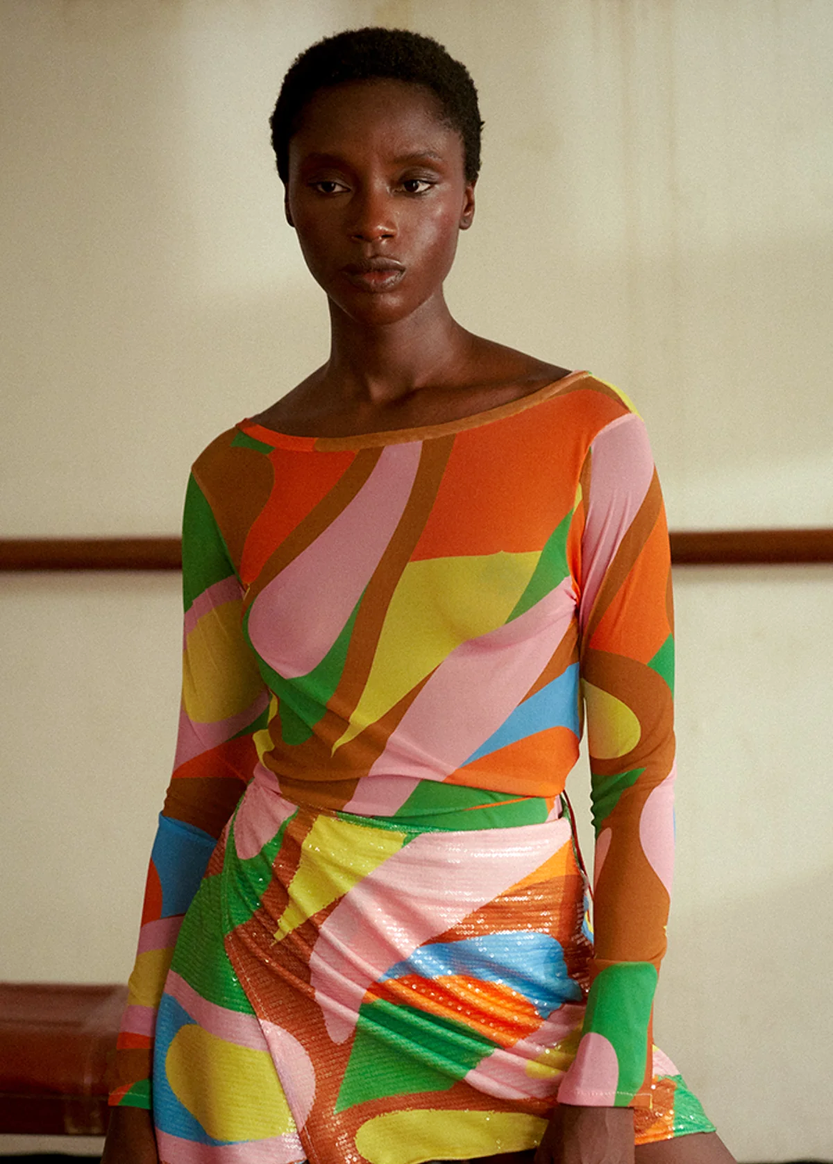 Hoops Rainbow Mesh Top