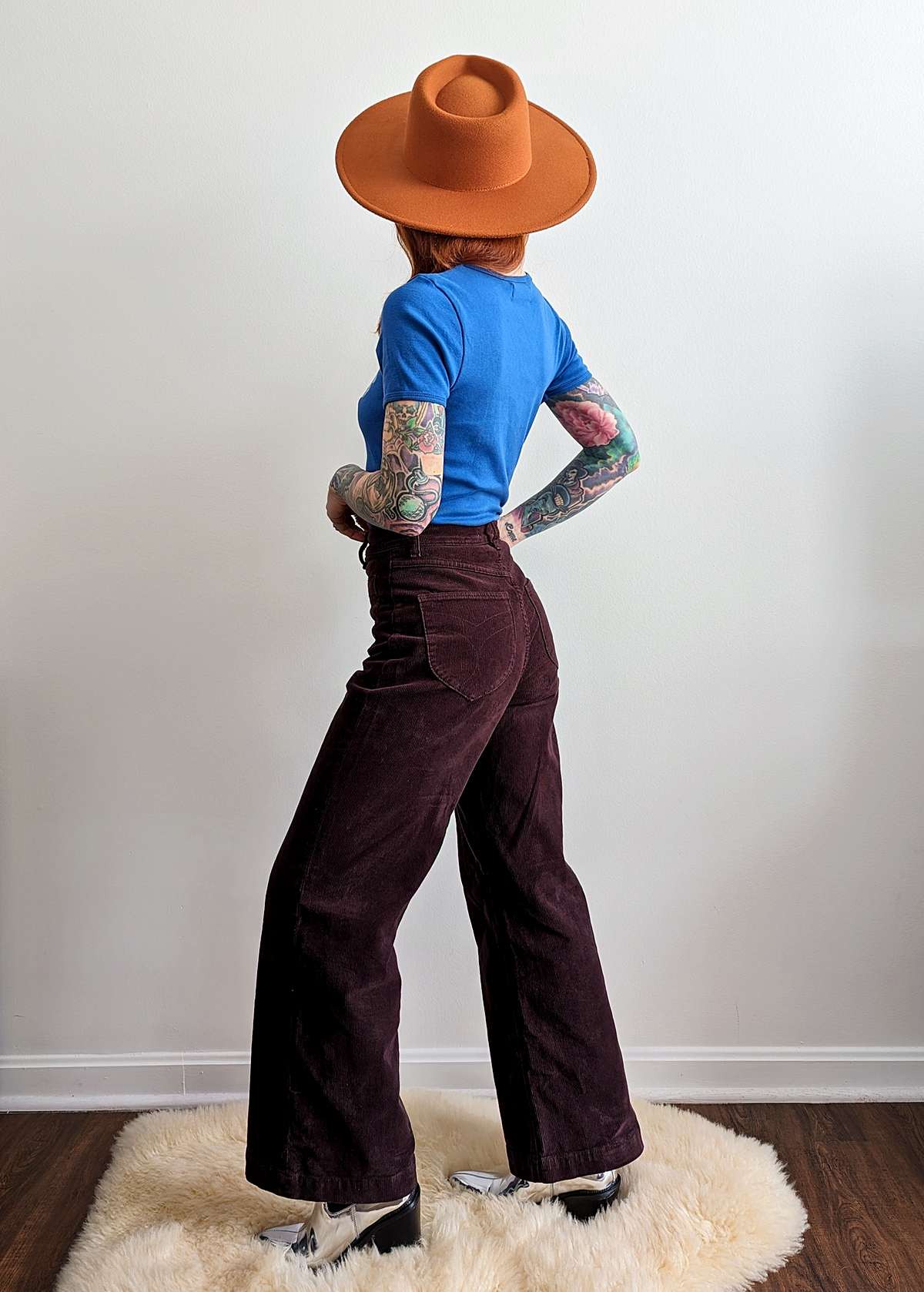 Fig Corduroy Wide Leg Sailor Pants ankle length