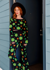 Midnight Garden Knit Flares