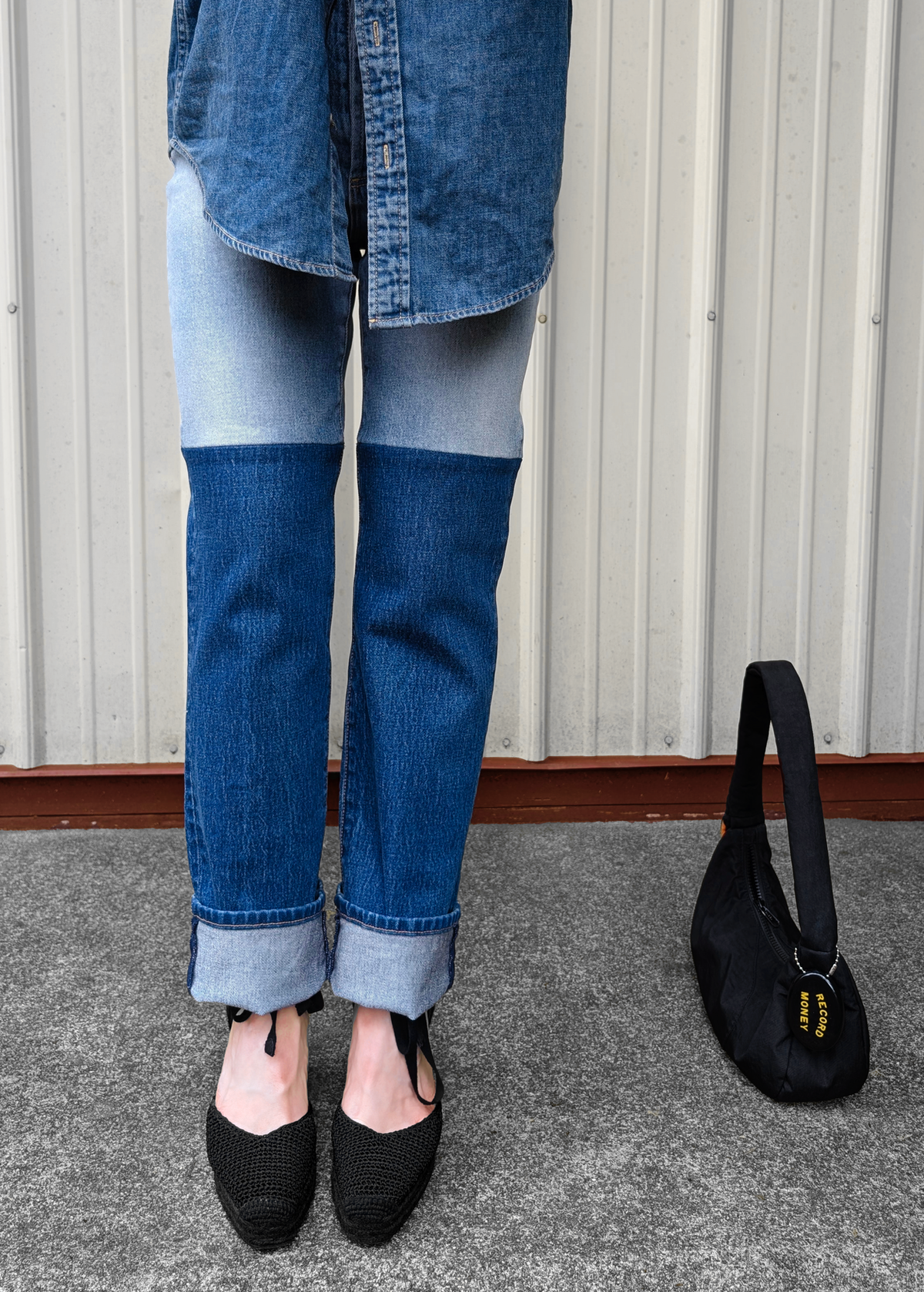 Rolla's Jeans Original Straight Leg in Brent Splice Patchwork