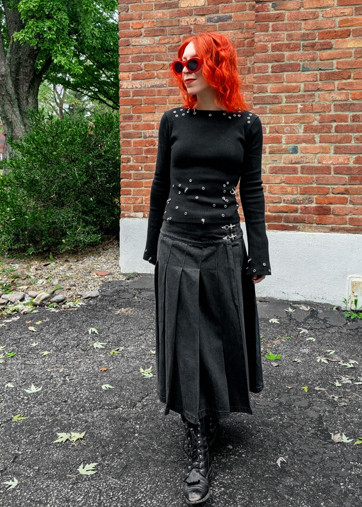 Affinity Black Wash Denim Kilt