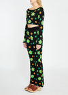 Midnight Garden Bell Sleeve Knit Crop Top