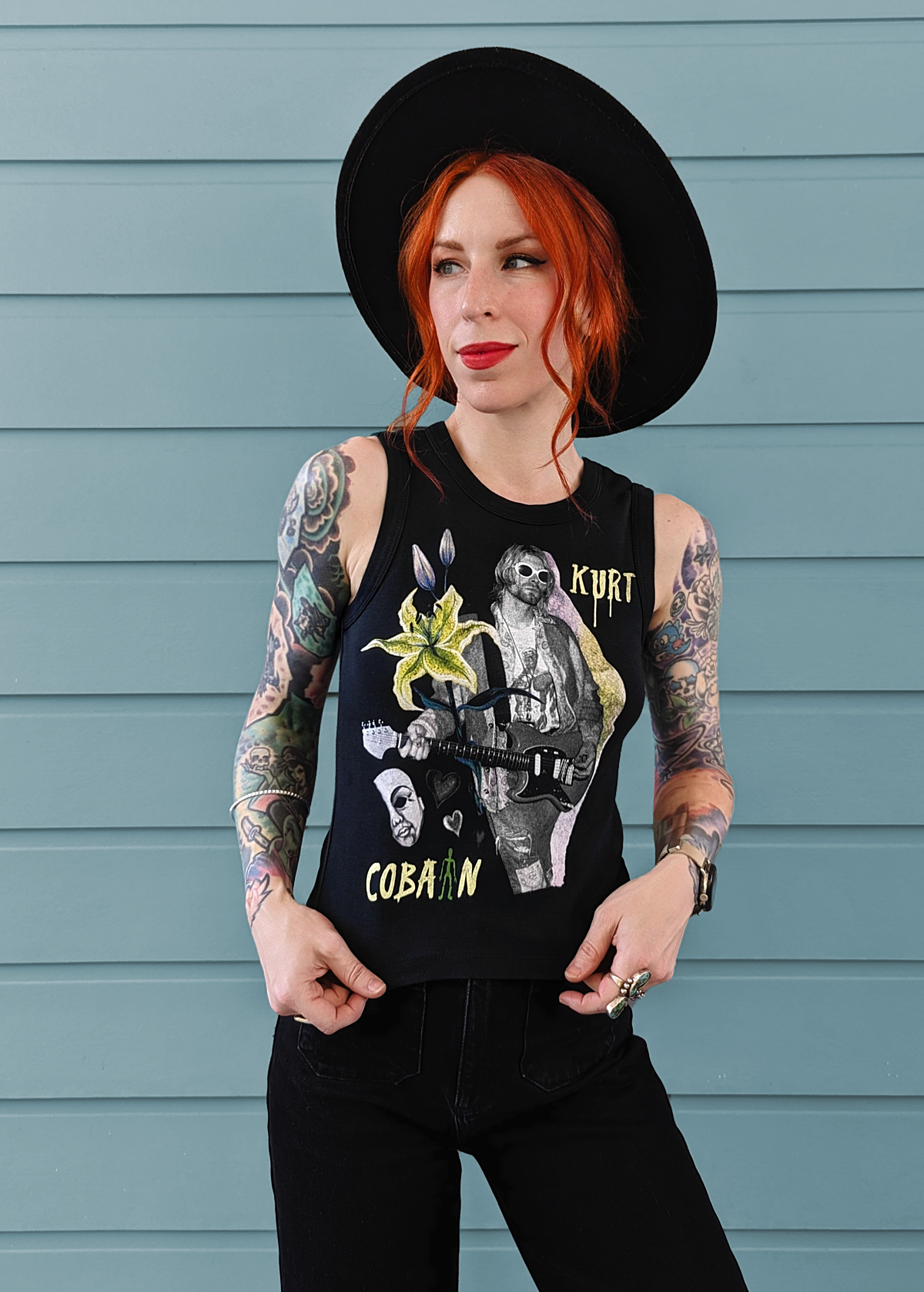 Kurt Cobain Nirvana Lily Shrunken Tank by Daydreamer LA Kurt Cobain Nirvana Lily Shrunken Tank by Daydreamer LA