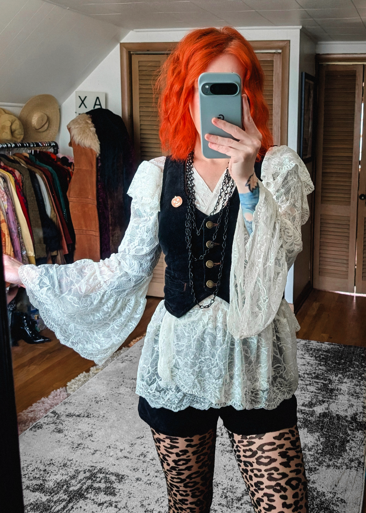 New Romantic Tie Front / Wrap Lace Blouse