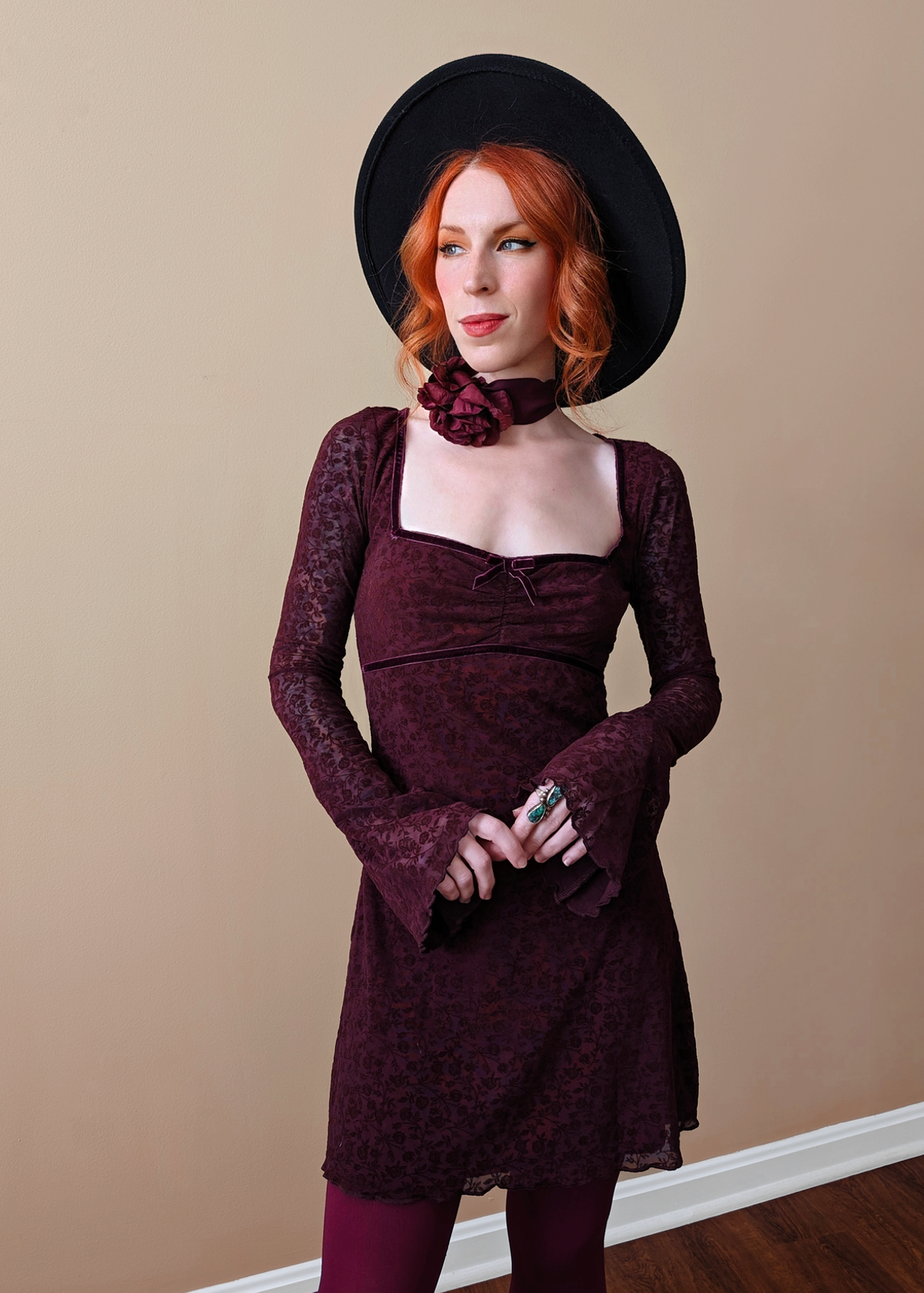 Motel Rocks Check Square Neck Dress Lilith Burgundy Floral Mesh | twinsfaja.com Fashion Store Motel Rocks Check Square Neck Dress Lilith Burgundy Floral Mesh | twinsfaja.com Fashion Store