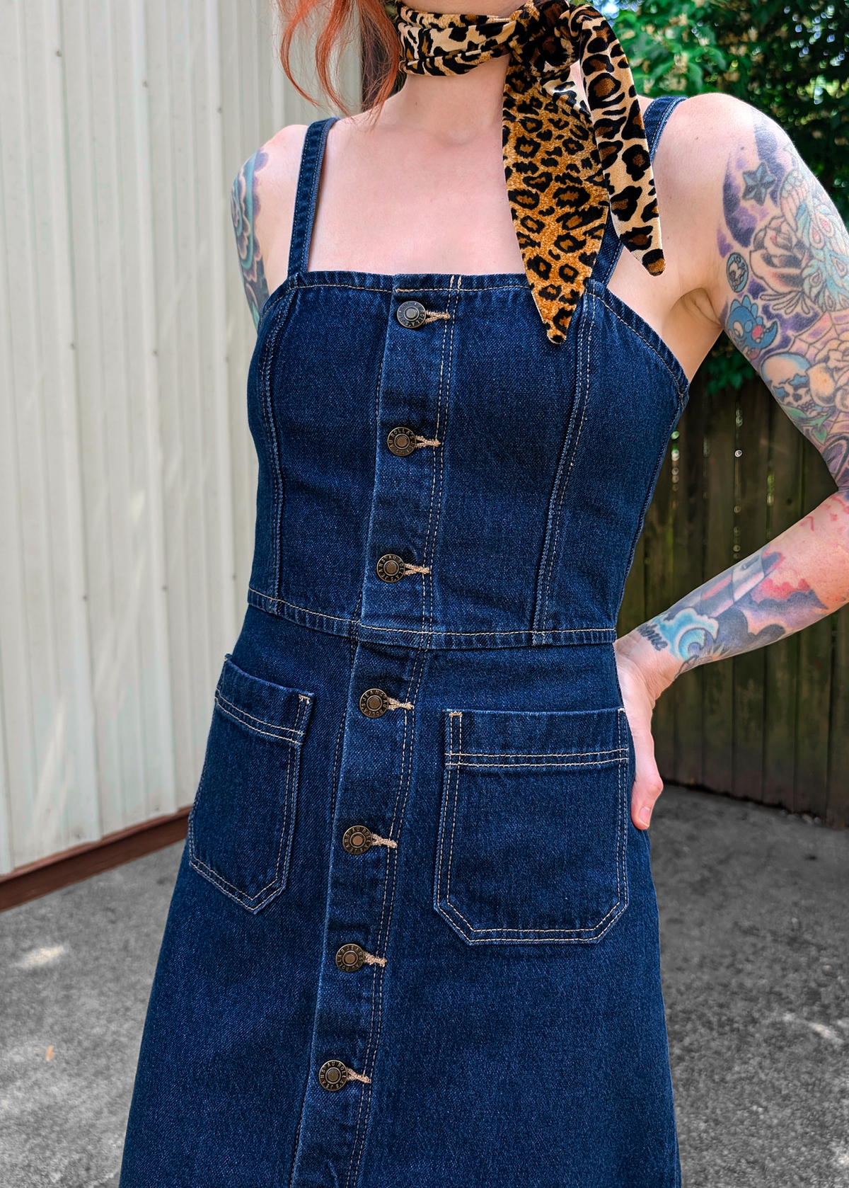 Classic Dark Indigo Denim Midi Length Sundress by Rolla's Black Salt Classic Dark Indigo Denim Midi Length Sundress by Rolla's Black Salt