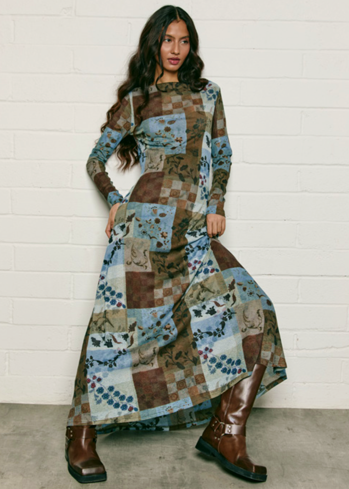 Patchwork Print Mesh Maxi Dress <br> <i> coming soon! </i>