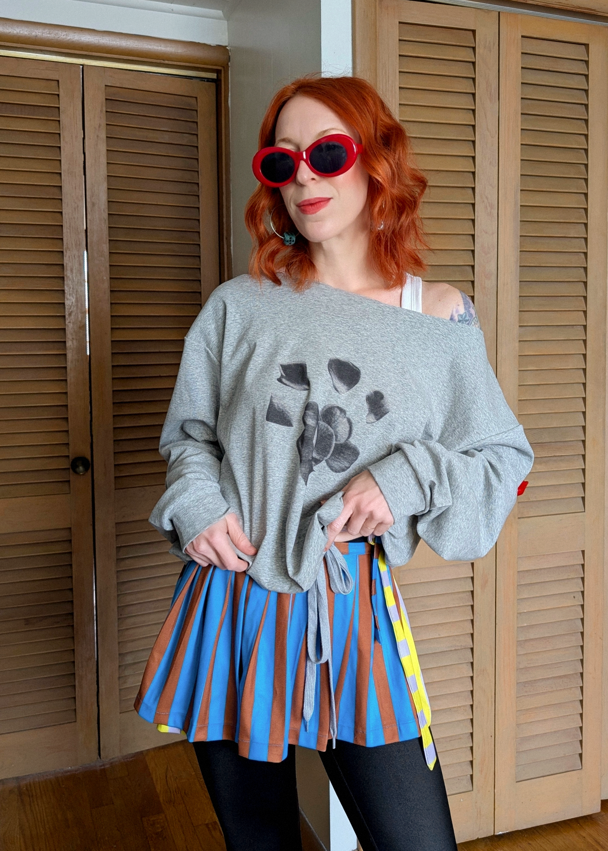 Equilibrio Stripe Mini Wrap Dance Skirt