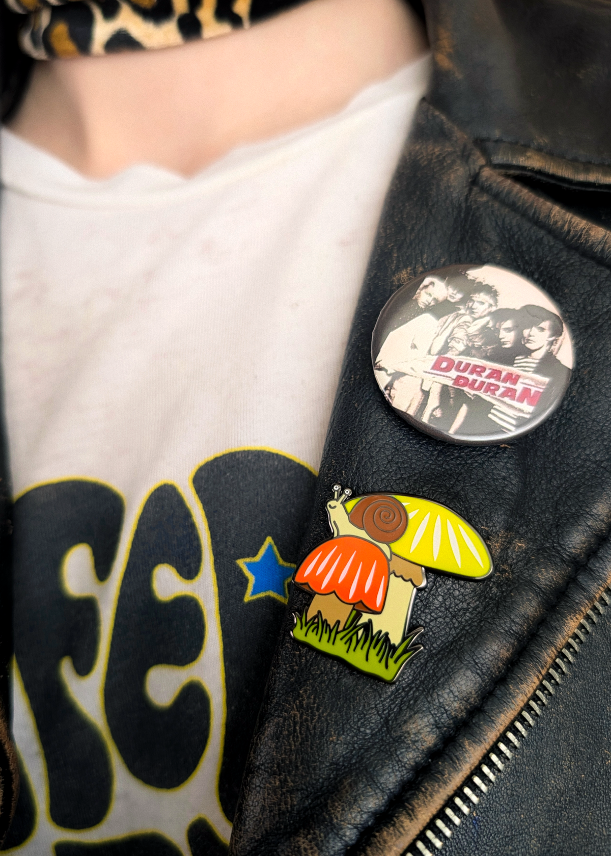 Mushroom & Snail Enamel Pin