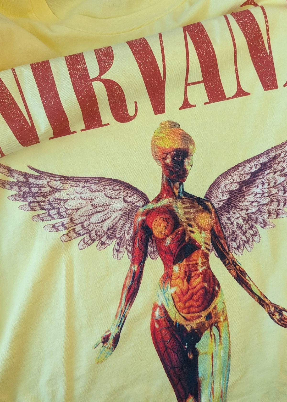 Nirvana In Utero Oversized Merch tee in Yellow Mist by Daydreamer LA. Made in California, USA, and officially licensed