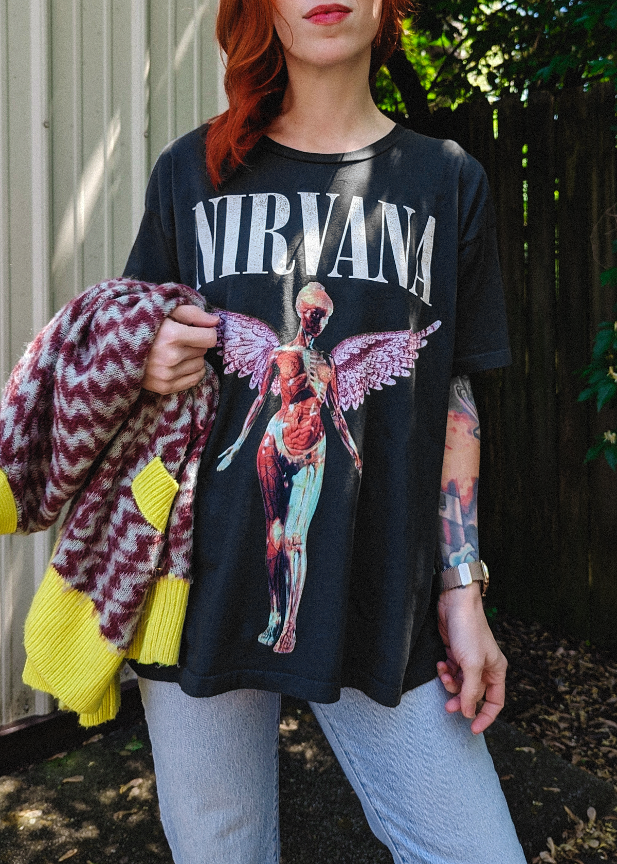 Nirvana In Utero oversized slouchy fit tee in black by Daydreamer LA. Made in California, USA, and officially licensed