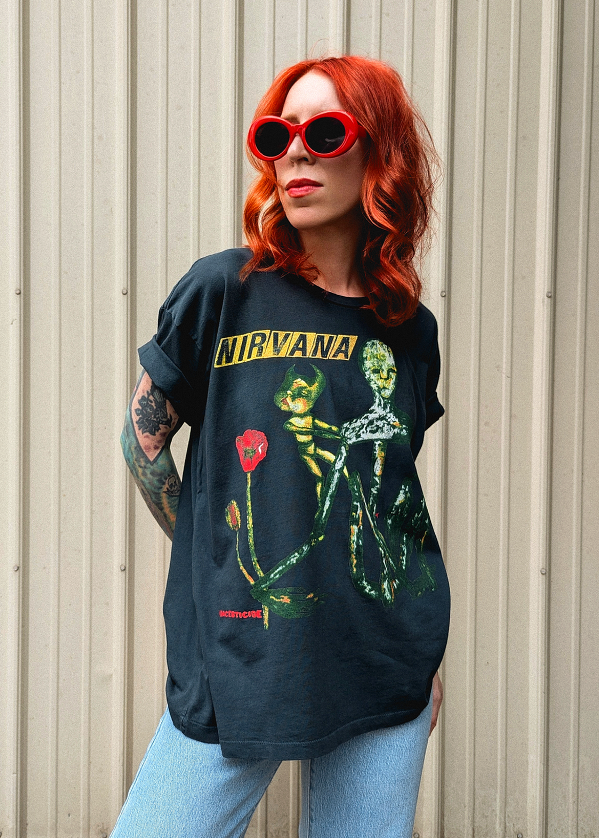 Nirvana Incesticide Black Oversized Merch Tee by Daydreamer Nirvana Incesticide Black Oversized Merch Tee by Daydreamer