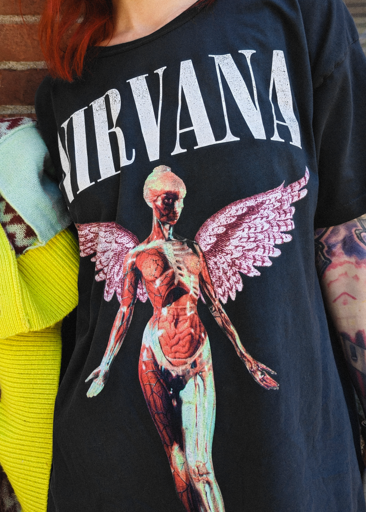 Nirvana In Utero oversized slouchy fit tee in black by Daydreamer LA. Made in California, USA, and officially licensed