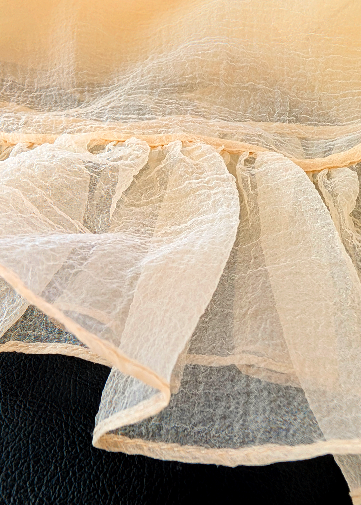 Close-up of sheer fabric 