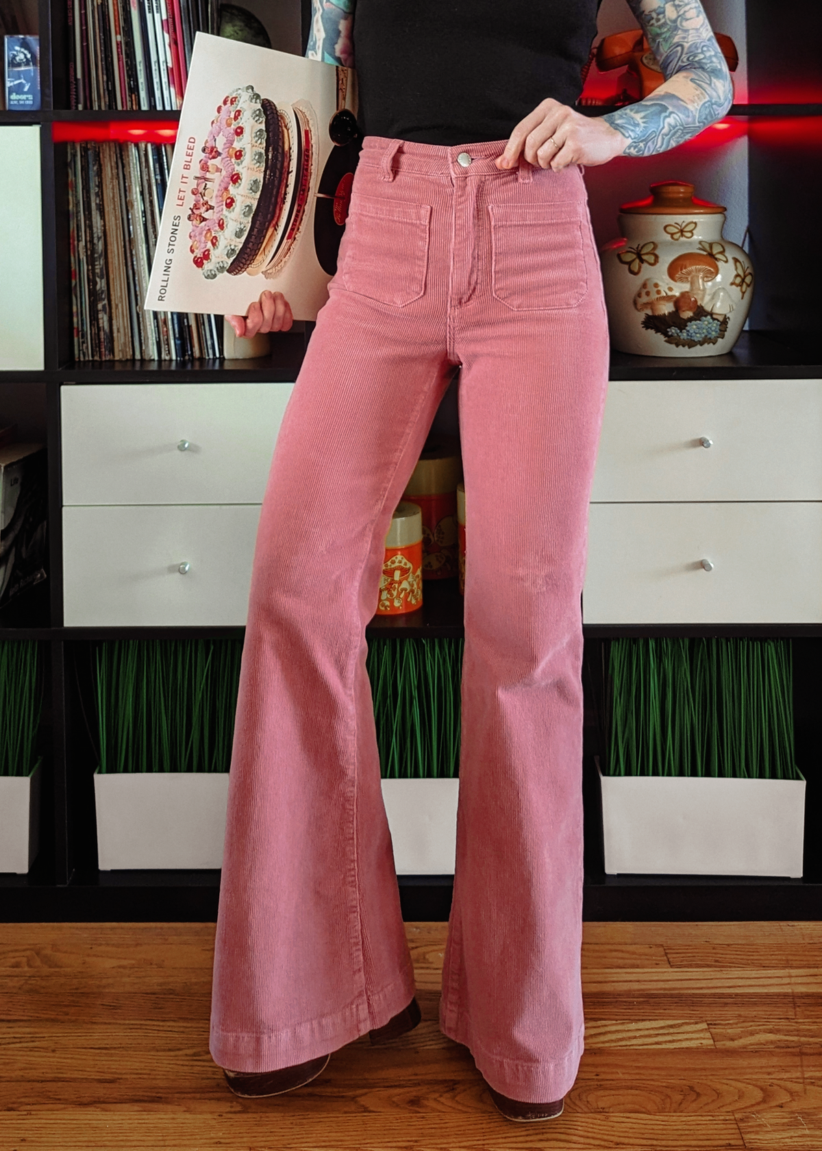 Rose Corduroy Sailor Eastcoast Flares <br><I>almost gone! </I>
