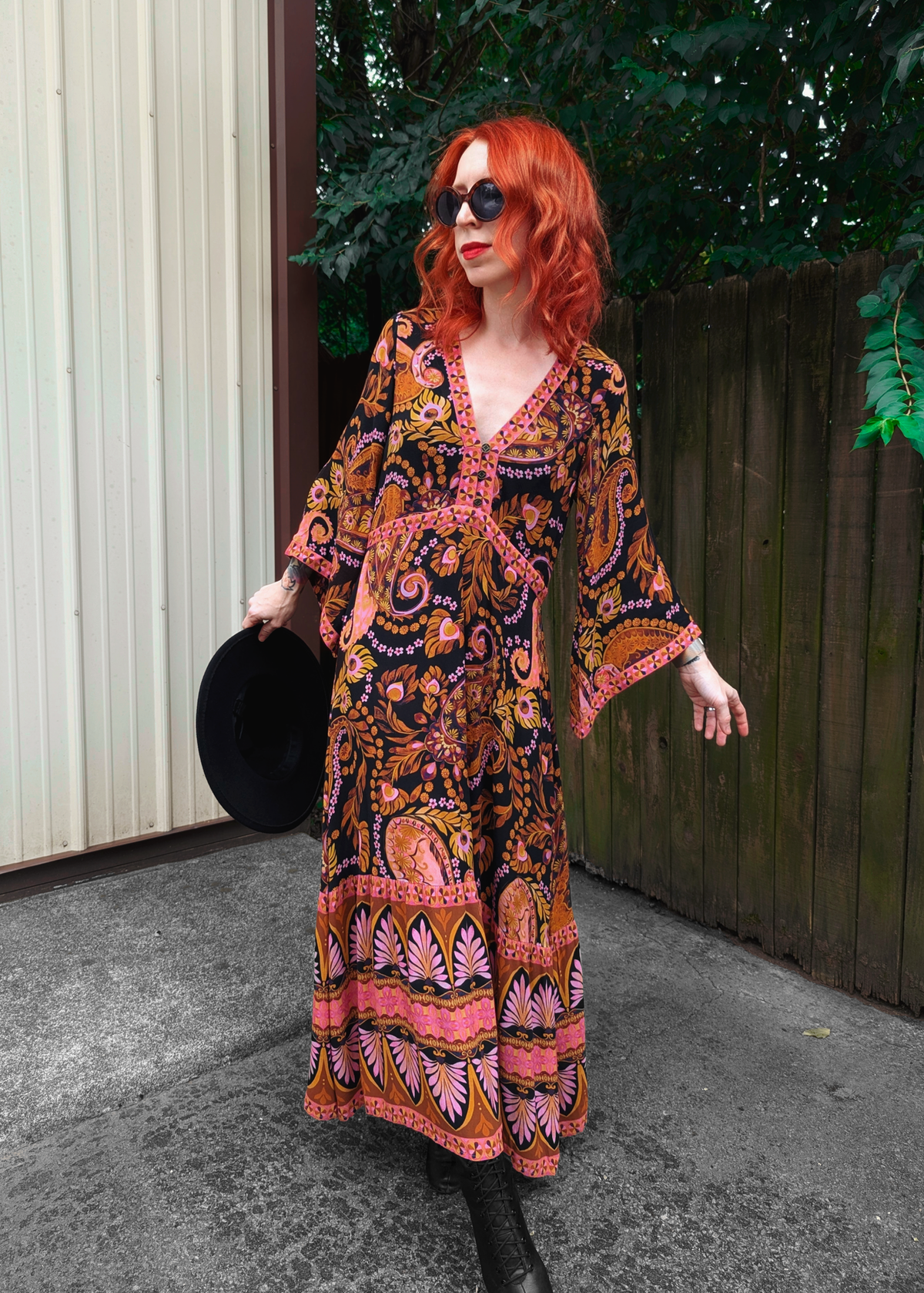 Pink Noir Empire Midi Length Dress by Nine Lives Bazaar US 2 / AUS 6 Pink Noir Empire Midi Length Dress by Nine Lives Bazaar US 2 / AUS 6