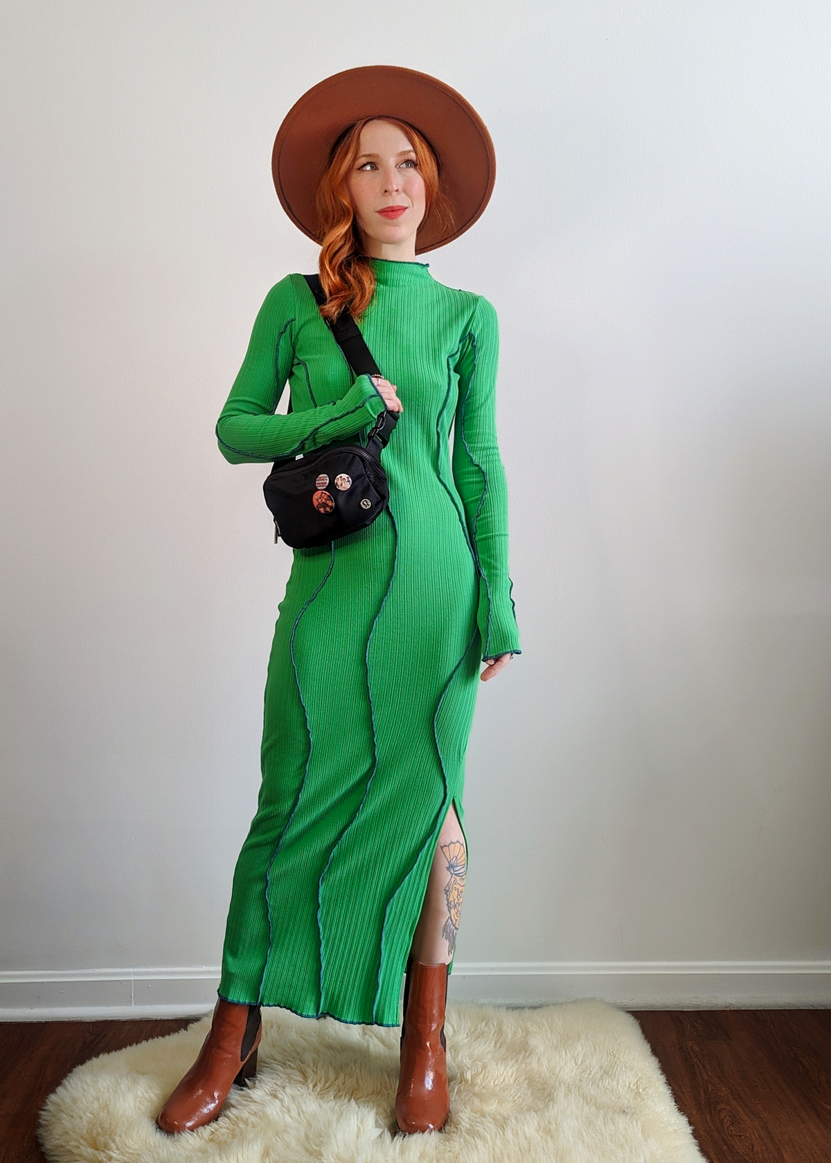 Poison Ivy Wavy Seam Midi-Maxi Dress