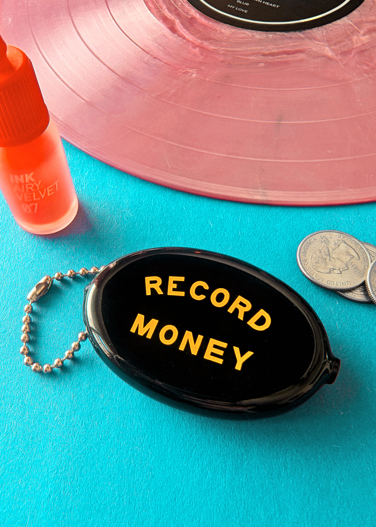 Record Money Coin Pouch Bag Charm