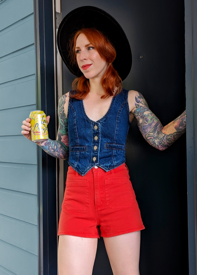 Blood Orange Stretch Sailor Dusters Shorts