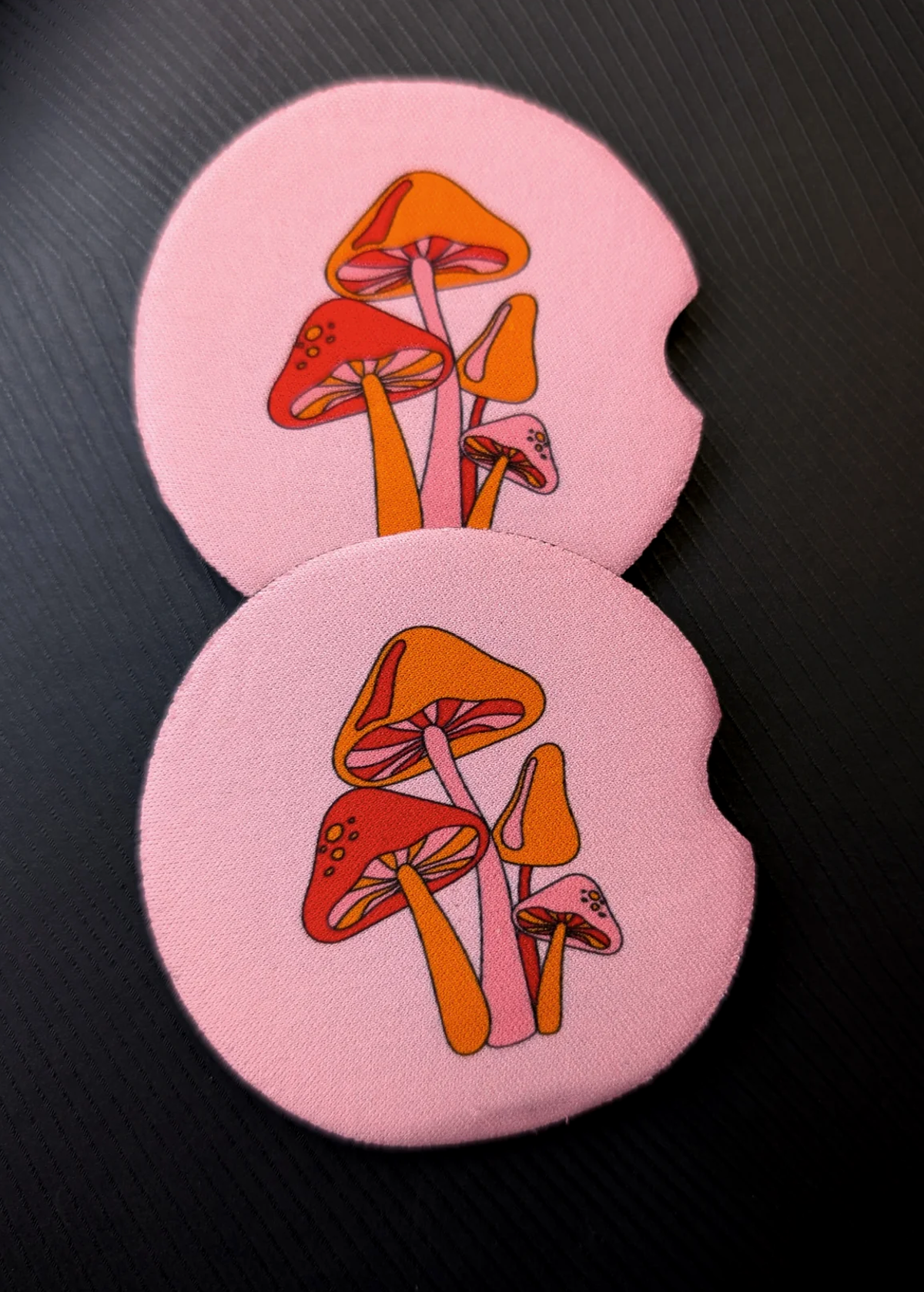Groovy Mushroom Car Coasters (Set of 2)