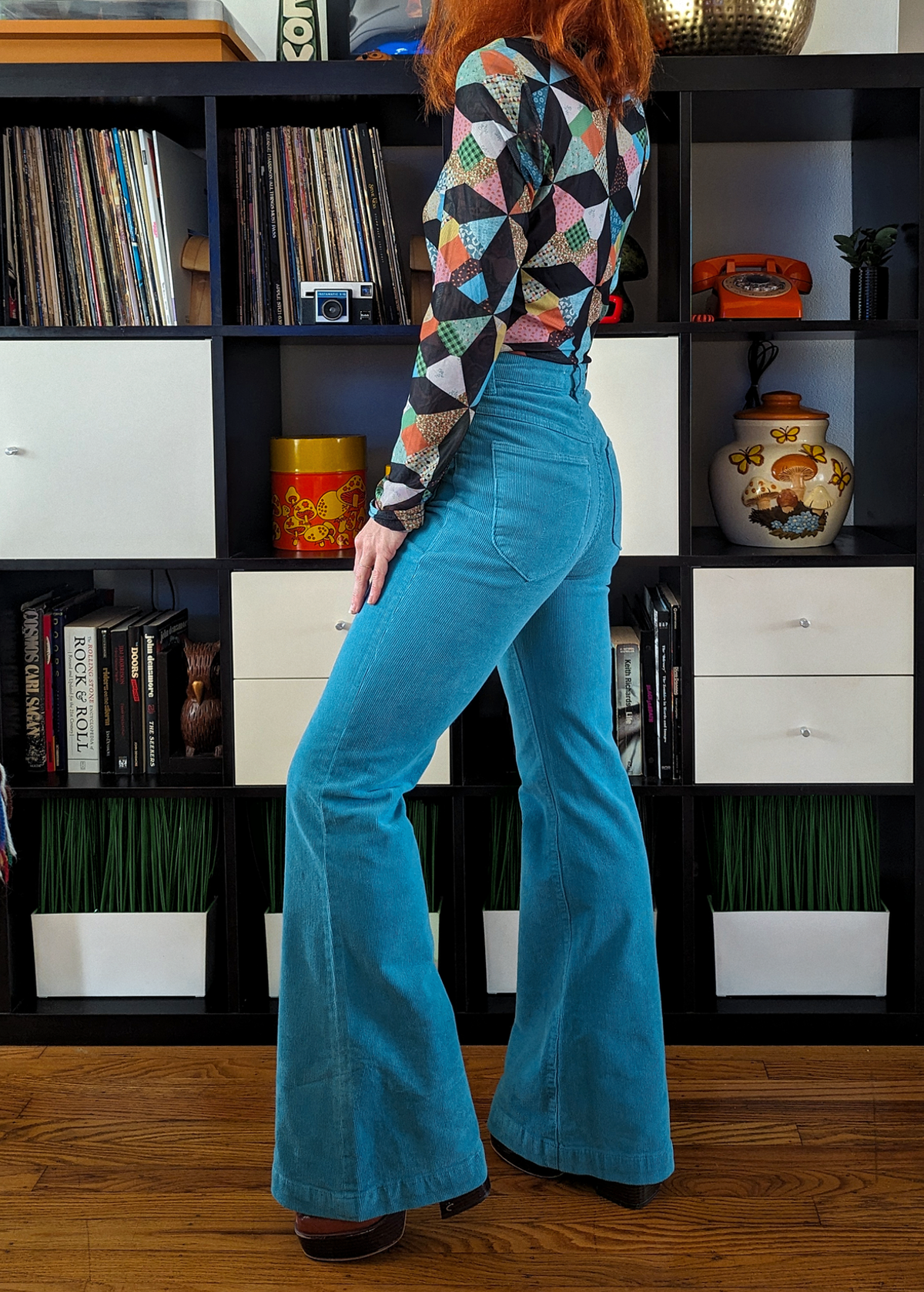 Cornflower Blue Corduroy Sailor Eastcoast Flares