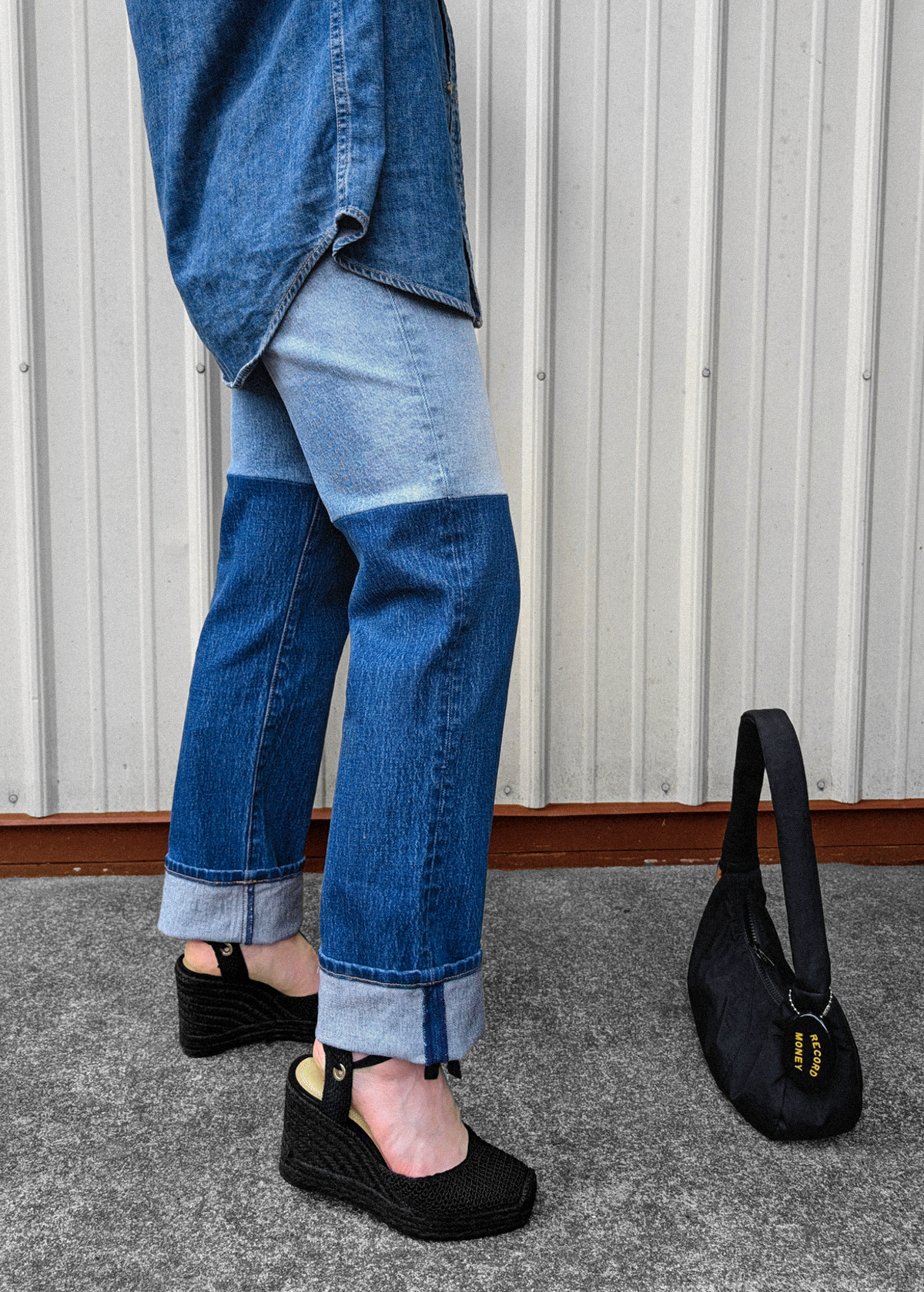 Rolla's Jeans Original Straight Leg in Brent Splice Patchwork