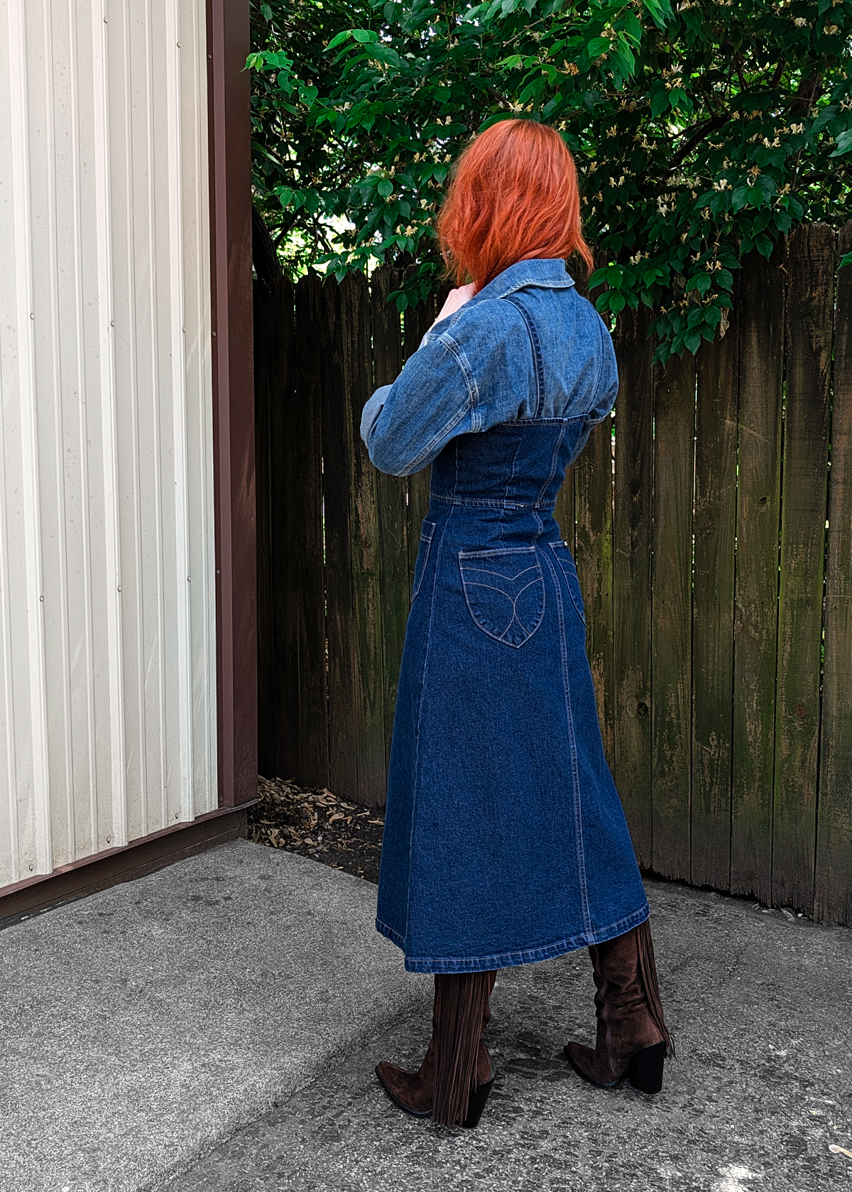 Dark Indigo Denim Mara Strappy Midi Dress Organic Cotton Dark Indigo Denim Mara Strappy Midi Dress Organic Cotton