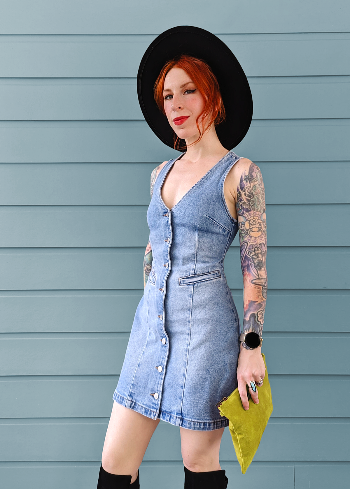 ROLLA'S Dallas Denim Dress - Mid Vintage Blue ROLLA'S Dallas Denim Dress - Mid Vintage Blue