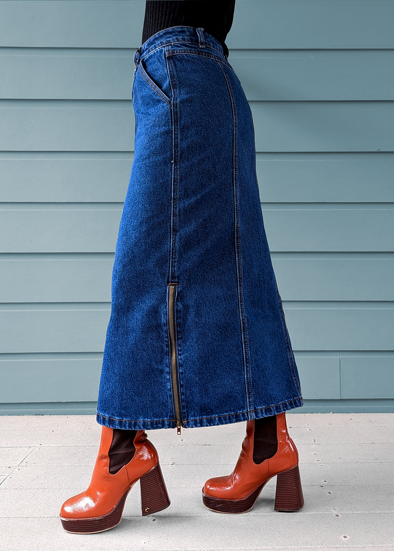 Mediterranea Denim Midi Skirt
