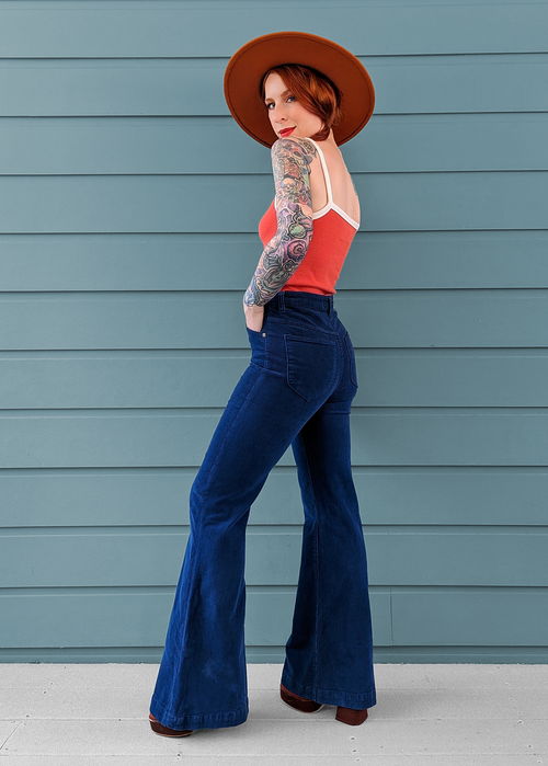 Marine Blue Corduroy Eastcoast Flares