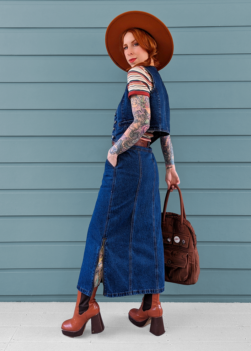 Mediterranea Denim Midi Skirt