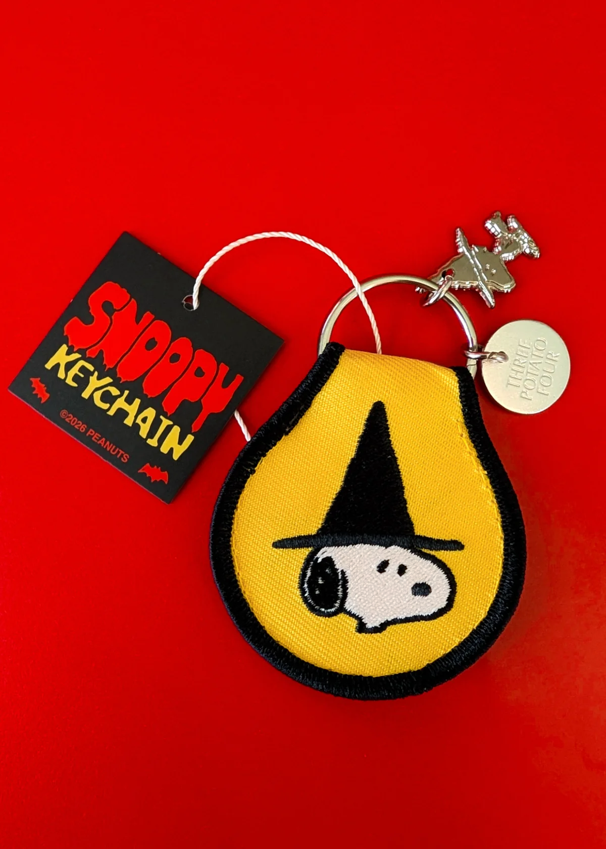 Snoopy Witch Embroidered Patch Keychain