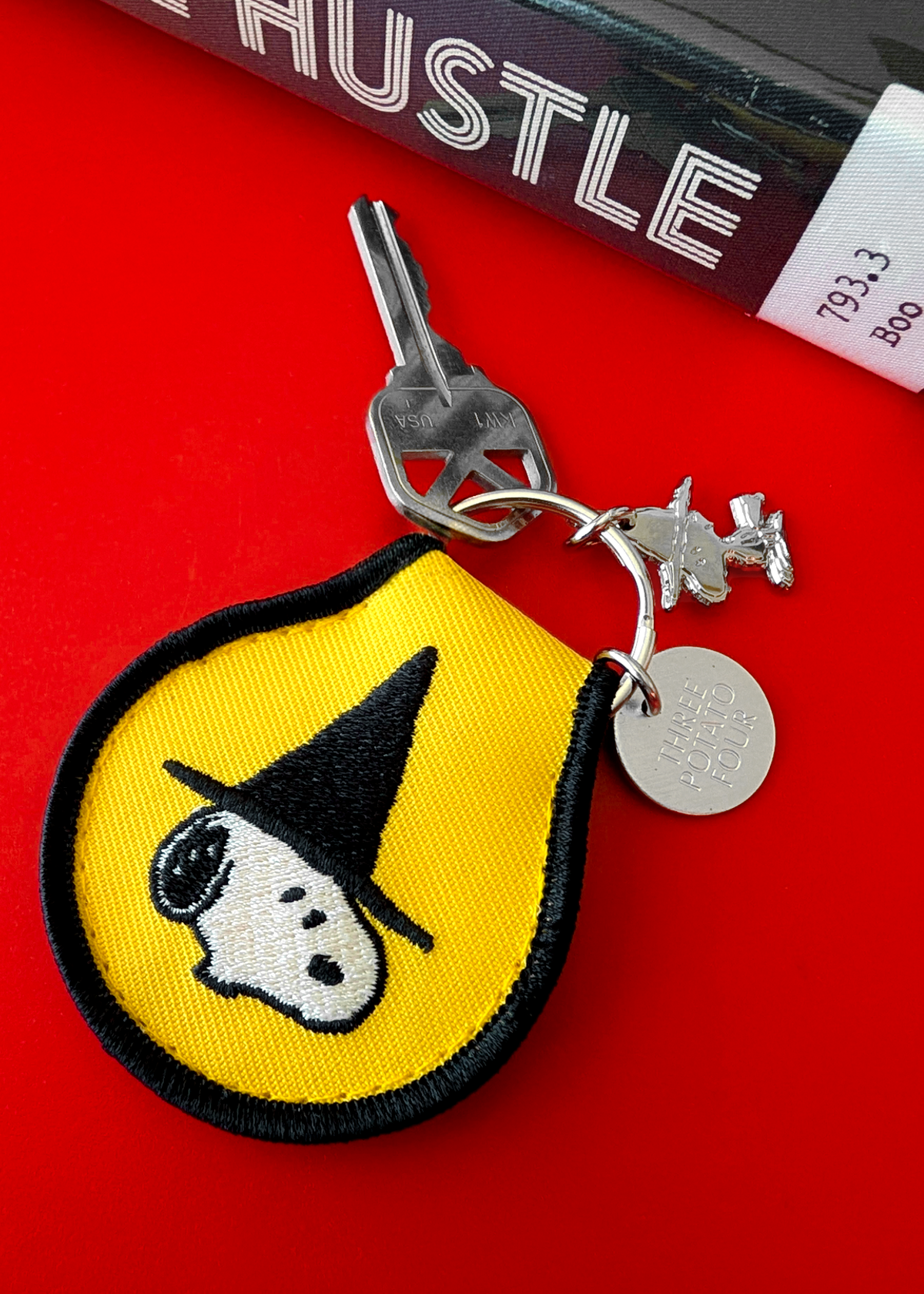 Snoopy Witch Embroidered Patch Keychain
