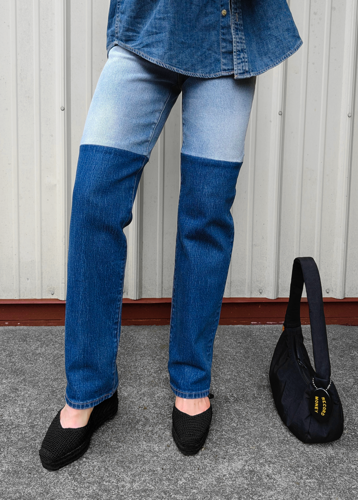 Rolla's Jeans Original Straight Leg in Brent Splice Patchwork