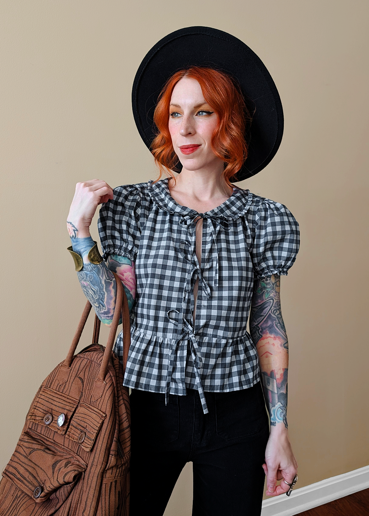 Talora Gingham Prairie Top
