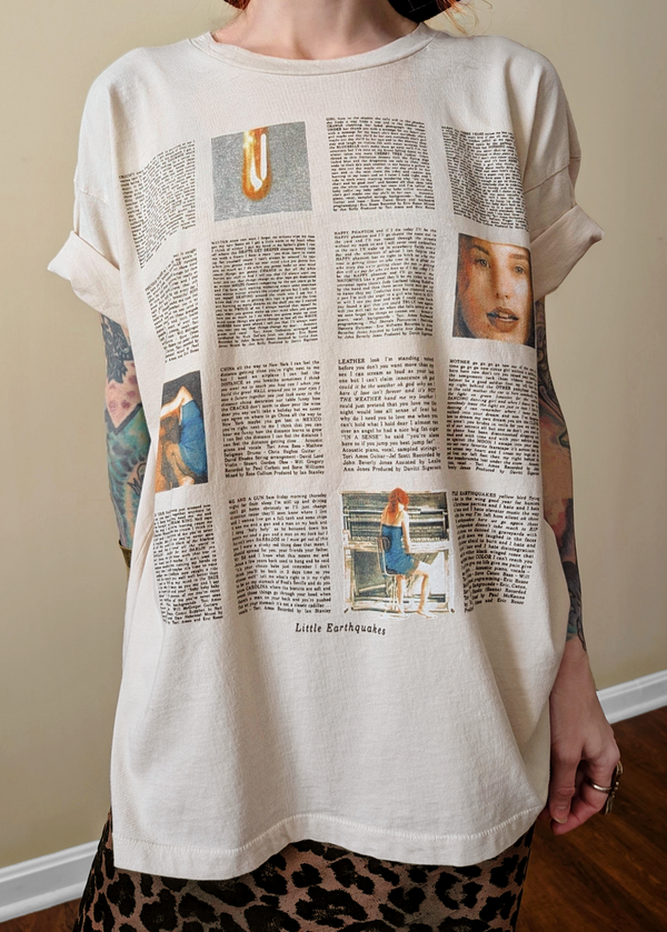 Tori Amos Little Earthquakes Merch Tee | Dirty White