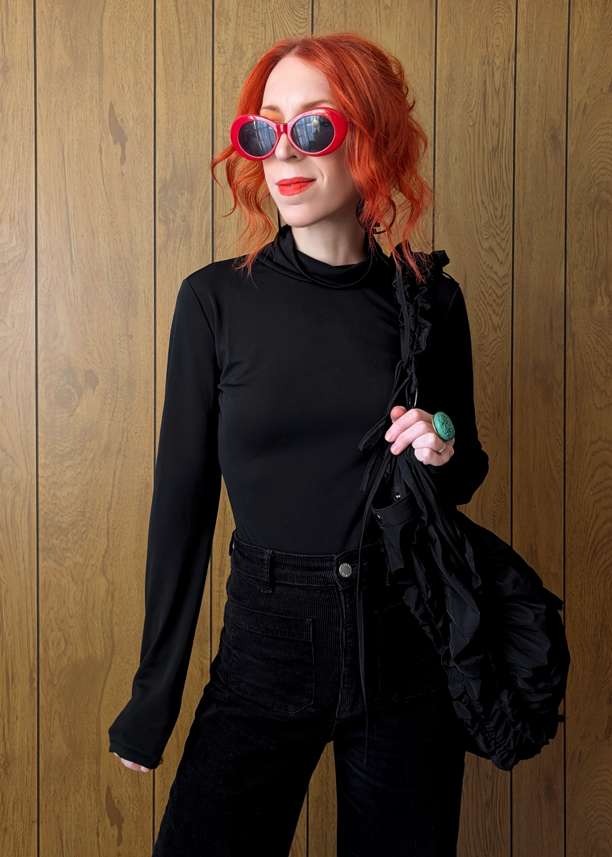 Black Turtleneck Bodysuit