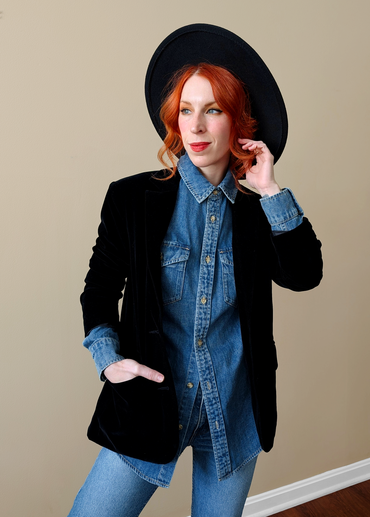 The Classic Black Velvet Blazer