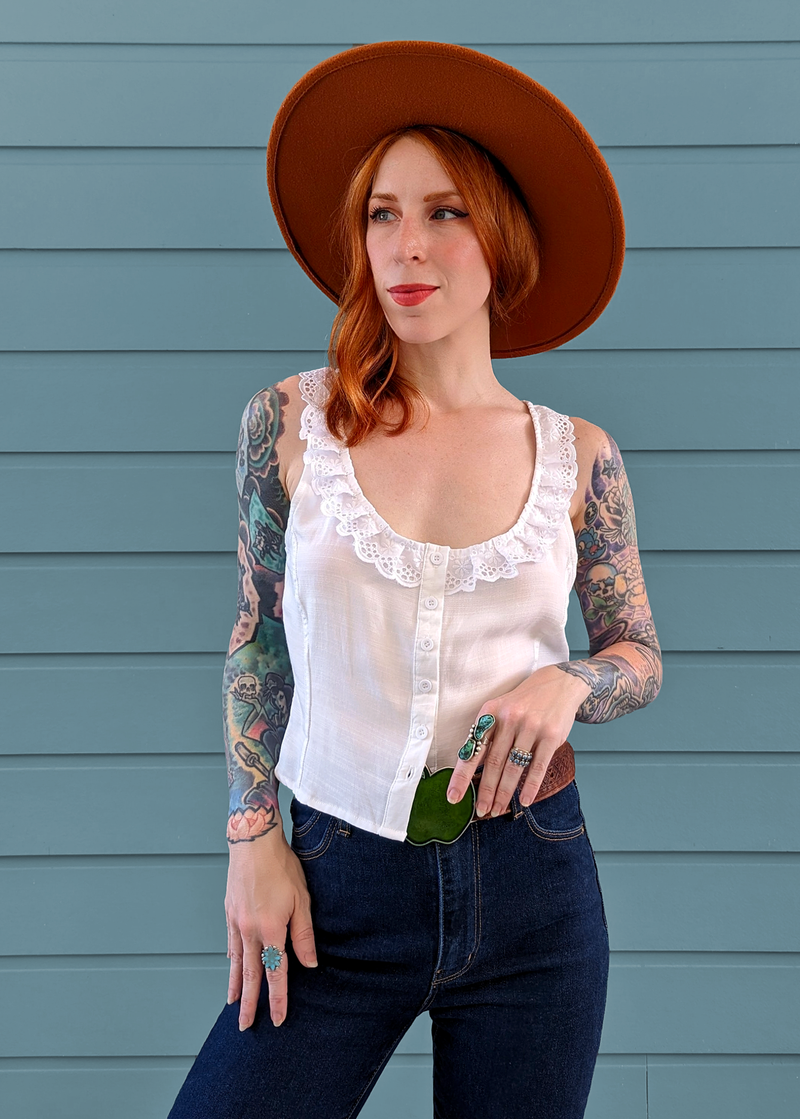To The Shore Eyelet Top