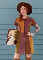 Dawn Patchwork Corduroy Bambi Mini Dress