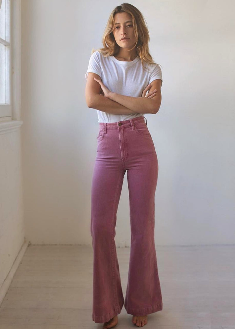 Lilac Pink Corduroy Eastcoast Flares