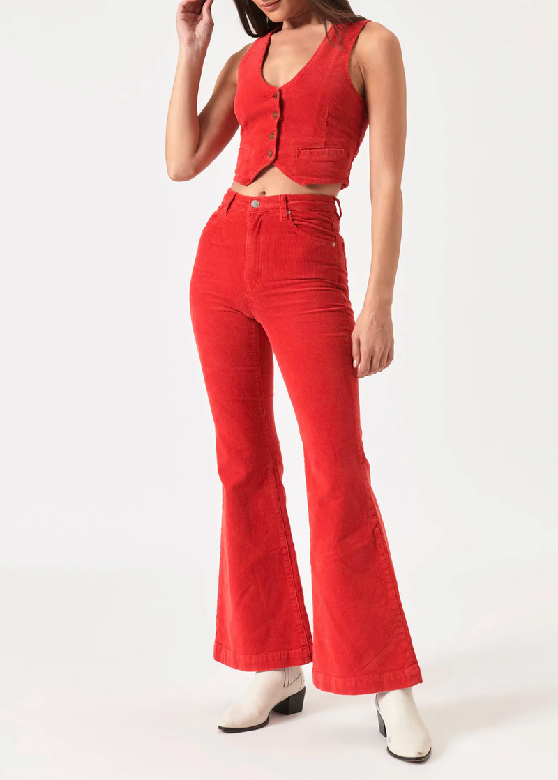Scarlet Corduroy Eastcoast Flares