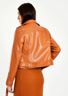 Pumpkin Faux Leather Moto Jacket