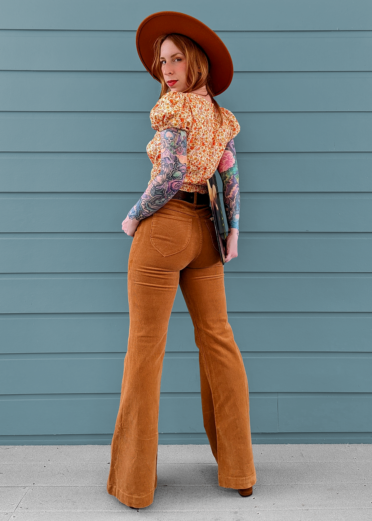 Rolla's Jeans Tan Corduroy Eastcoast Flare: 70s inspired with a high rise waist, velvety soft and stretchy thin wale corduroy, and a flare leg