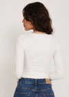 White Lace Trim Long Sleeve Tee