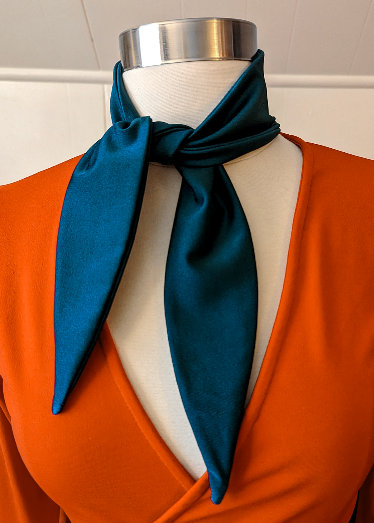 70s inspired shimmer blue bayou scarf neck tie by I'm WIth the Band Headbands made in California