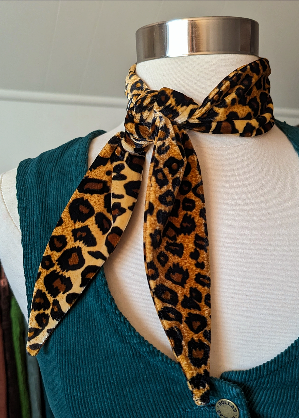 The Bebe Leopard Velvet Scarf Tie